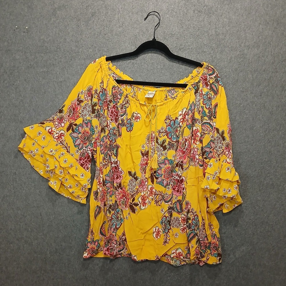 Billa XL Floral Tunic Top Half Sleeve Boho Beach Coconut Girl Hippie Peasant